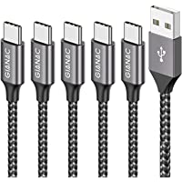 Los mejores  - Cable USB Tipo C-5Pack[0.25M 0.5M 1M 2M 3M] 3A Cargador USB Tipo C Nylon Trenzado Cable USB C Carga Rápida y…